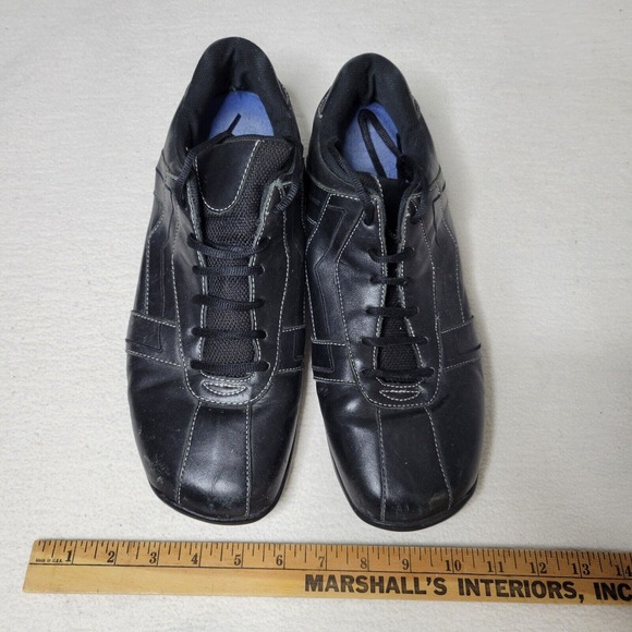 Steve Madden Shoes Mens 12 Baller Black Leather Casual Comfort - Picture 2 of 16